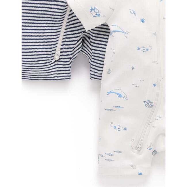 2 Pack Short Zip Growsuit Vanilla Nautical Pack - Rompers - 4