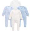 4 Pack Zip Growsuit Pale Blue Bear Pack - Footie Pajamas - 1 - thumbnail