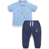 Yacht Polo Shirt & Pant Set, Yacht Broderie - Mixed Apparel Set - 1 - thumbnail