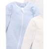 4 Pack Zip Growsuit Pale Blue Bear Pack - Footie Pajamas - 3