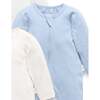 4 Pack Zip Growsuit Pale Blue Bear Pack - Footie Pajamas - 4