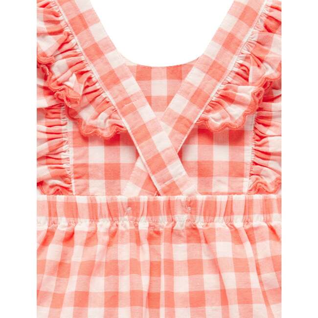 Gingham Pinnie Coral Gingham - Dresses - 4