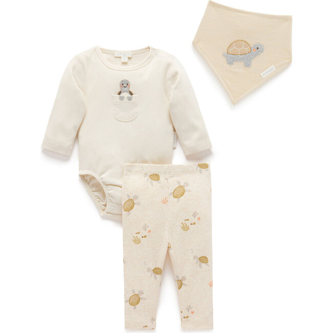 3 Piece Set Little Turtles Print