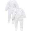 2 Pack Zip Growsuit Pale Grey Melange Pack - Rompers - 1 - thumbnail