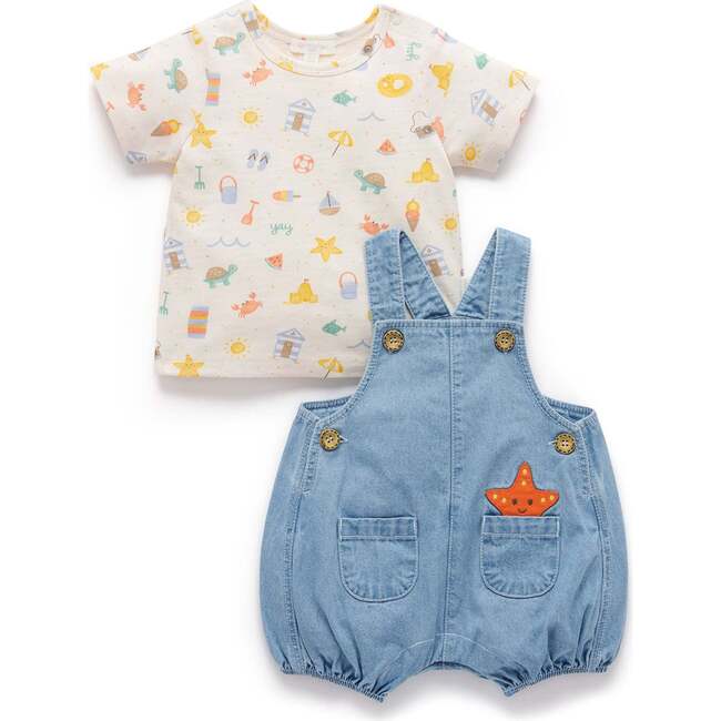 Resort Overall Set Faded Denim