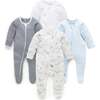 4 Pack Zip Growsuit Vanilla Nautical Pack - Footie Pajamas - 1 - thumbnail