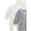 4 Pack Zip Growsuit Vanilla Nautical Pack - Footie Pajamas - 2