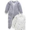 2 Pack Zip Growsuit Vanilla Nautical Pack - Footie Pajamas - 3