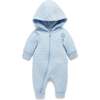 Quilted Growsuit Soft Blue Melange - Rompers - 1 - thumbnail