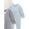 4 Pack Zip Growsuit Vanilla Nautical Pack - Footie Pajamas - 4