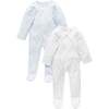 2 Pack Zip Growsuit Pale Blue Pack - Footie Pajamas - 1 - thumbnail