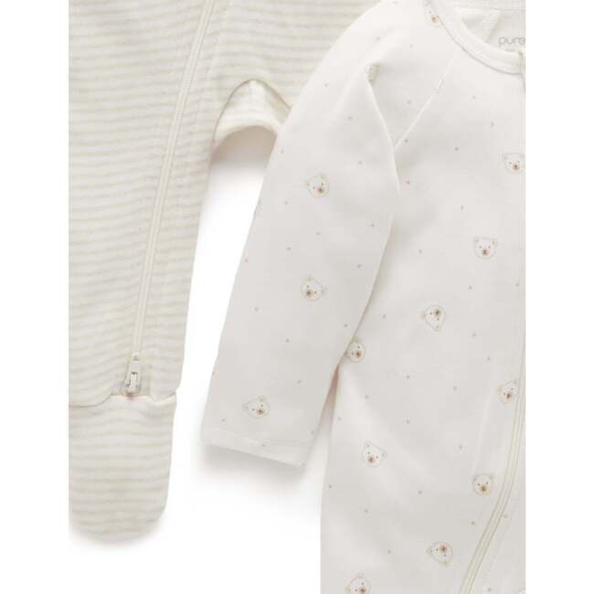 2 Pack Zip Growsuit Vanilla Bear Pack - Rompers - 3