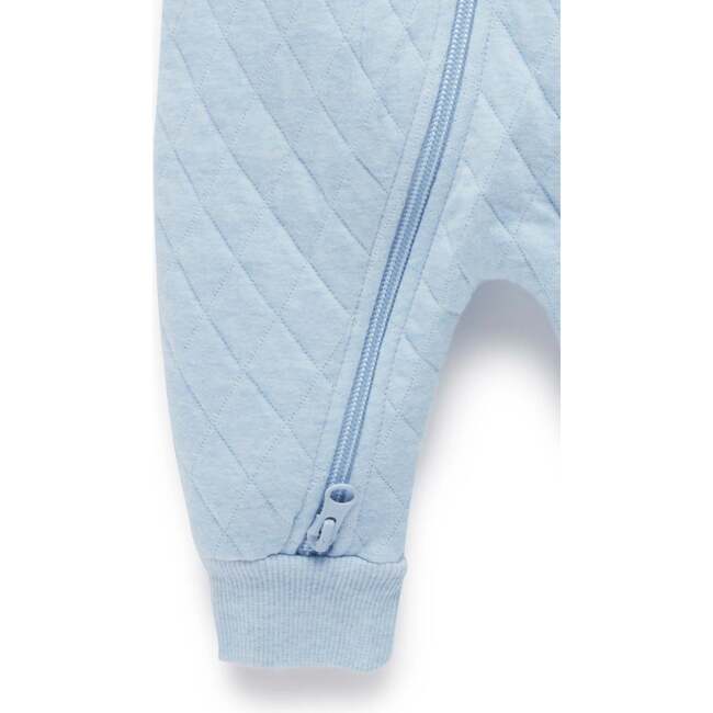 Quilted Growsuit Soft Blue Melange - Rompers - 3