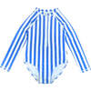 Nola Rashguard One Piece, Blue Stripe - One Pieces - 1 - thumbnail