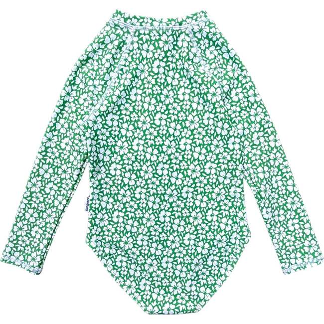 Nola Rashguard One Piece, Green Hibiscus - One Pieces - 4