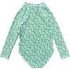 Nola Rashguard One Piece, Green Hibiscus - One Pieces - 4