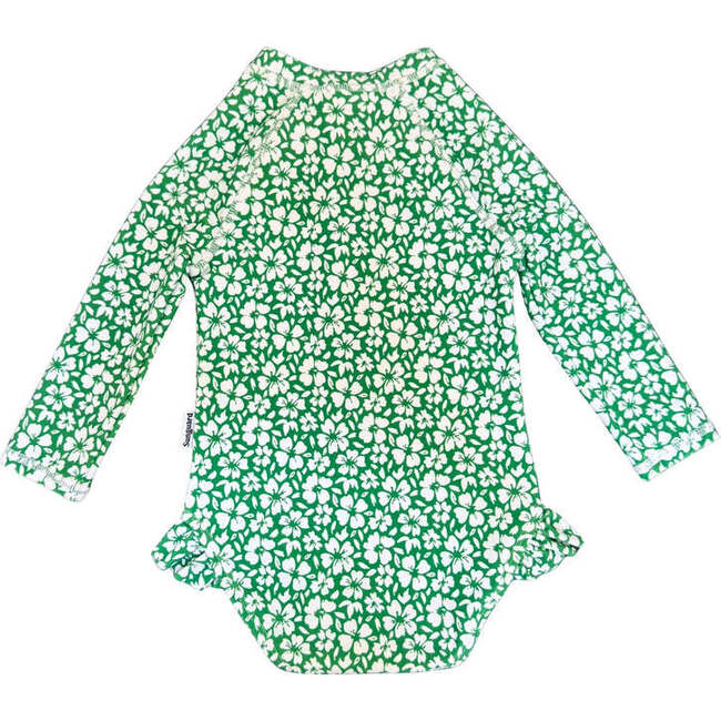 Emily Baby One Piece, Green Hibiscus - One Pieces - 3