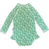 Emily Baby One Piece, Green Hibiscus - One Pieces - 3