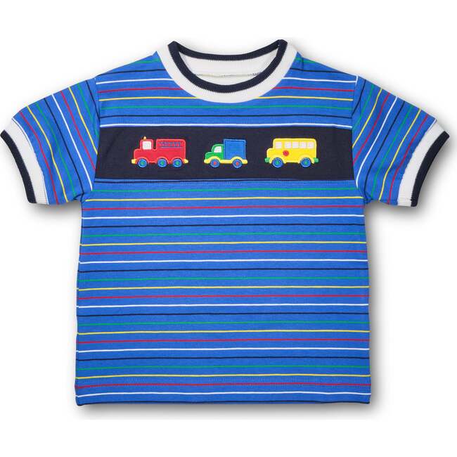 Stripe Knit Shirt With Vehicles