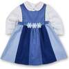 Corduroy Jumper With Flowers - Rompers - 2