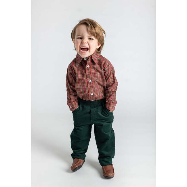 Green Corduroy Fake Fly Pants - Pants - 2