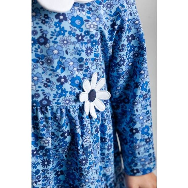 Floral Print Knit Dress With Flower - Dresses - 2