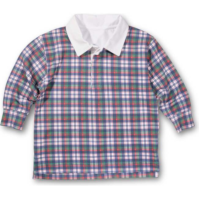 Plaid Knit Long Sleeve Polo