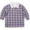 Plaid Knit Long Sleeve Polo - Polo Shirts - 1 - thumbnail