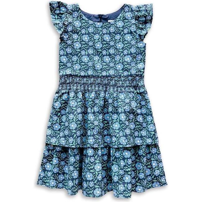 Floral Print Dress W/Waist Ruching