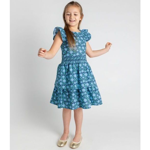 Floral Print Dress W/Waist Ruching - Dresses - 2