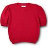 Red Short Slv Sweater W/Puff Sleeves - Sweaters - 1 - thumbnail