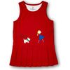 Pique Knit Jumper With Girl Walking Dog - Rompers - 1 - thumbnail