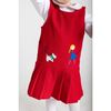 Pique Knit Jumper With Girl Walking Dog - Rompers - 2