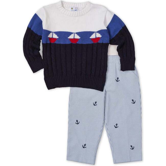 Sweater With Sailboats - Sweaters - 3