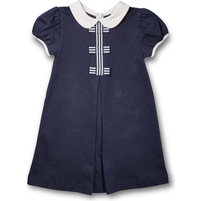 Knit Dress With Stripe Ribbon Bows