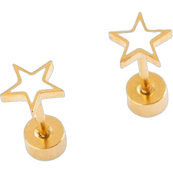 Star Stud Earrings, White