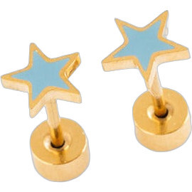 Star Stud Earrings, Blue