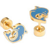 Dolphin Stud Earrings, Blue - Earrings - 1 - thumbnail
