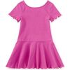 Ruffle Skater Ribbed Dress, Mulberry - Dresses - 1 - thumbnail