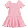 Ruffle Skater Ribbed Dress, Blossom - Dresses - 1 - thumbnail