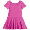 Ruffle Skater Ribbed Dress, Mulberry - Dresses - 2