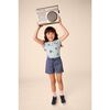Printed Short Sleeve Top, Colorblock Cats - T-Shirts - 2