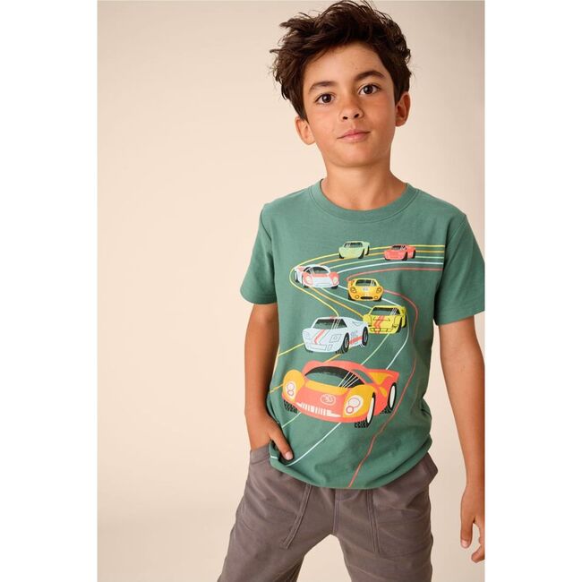 Le Mans Race Graphic Tee, Silver Pine - T-Shirts - 2