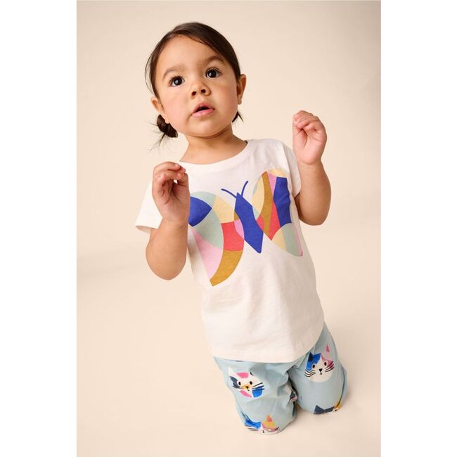 Geo Butterfly Graphic Tee, Chalk - T-Shirts - 2