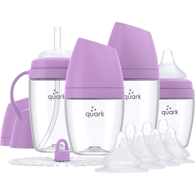 BuubiBottle Hybrid Combo Feeding Baby Bottle Gift Set, Purple