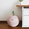 Apple Handcrafted Rattan Storage Basket With Removable Lining, Soft Pink - Storage Baskets - 2