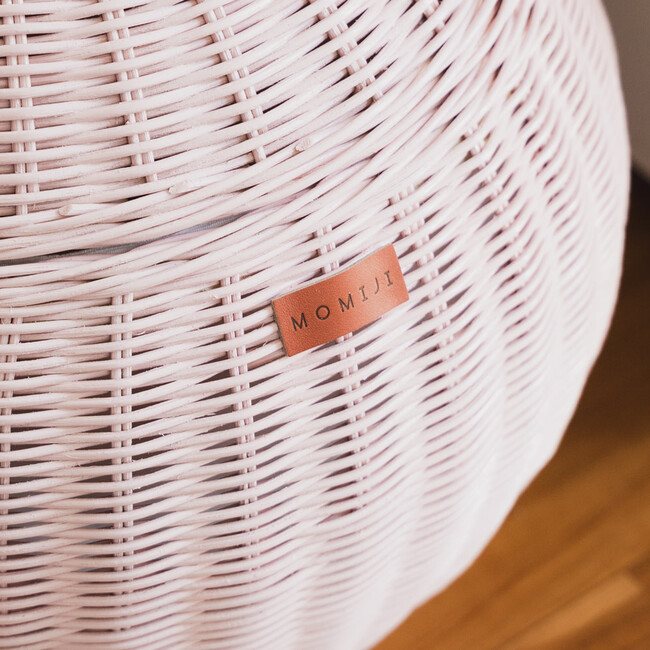 Apple Handcrafted Rattan Storage Basket With Removable Lining, Soft Pink - Storage Baskets - 4