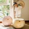 Apple Handcrafted Rattan Storage Basket With Removable Lining, Soft Pink - Storage Baskets - 7