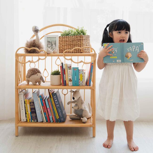 After The Rain Handcrafted Rattan Shelf, Natural - Bookcases - 8
