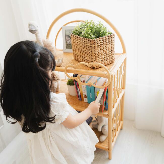 After The Rain Handcrafted Rattan Shelf, Natural - Bookcases - 10